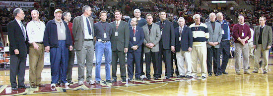 Athletic Director John McCutcheon (far right) introduced members of the 1970s Era