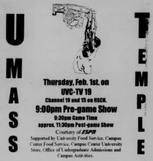 Ad for the UVC simulcast in The Collegian